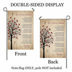 As I Sit In Heaven cardinal tree poem memorial garden flag with name shown front and back to display the double-sided print, flag only
