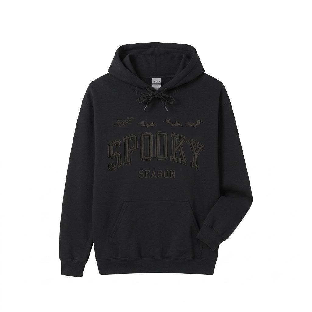 Black Spooky Season embroidered Halloween hoodie