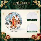 Size guide for the 3D ceramic ornament: about 2.8 in (7.1 cm) across and 0.3 cm thick, shown with a sample design
