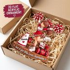 Cheerleader ornament in a kraft gift box