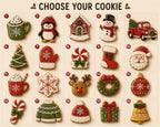 Choose your cookie chart with 20 Christmas cookie designs