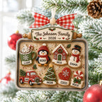 Cookie tray Christmas ornament with The Johnson Family 2026 sign