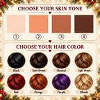 Skin tone 1 to 4 and hair color chart for the dancer ornament