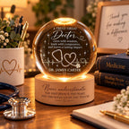Engraved doctor crystal ball glowing on a desk with a stethoscope