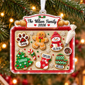 Personalized cookie tray family ornament with The Wilson Family 2026 and named cookies