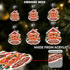 Size chart for the gingerbread family ornament, made from 3 mm acrylic