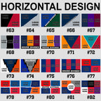 Horizontal flag style chart showing designs #63 to #82