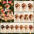 Skin tone, hairstyle and hair color options for the knitting ornament