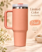 Peach 40oz handle tumbler, limited color
