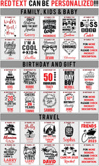 Engraving design ideas: family and kids, birthday, travel