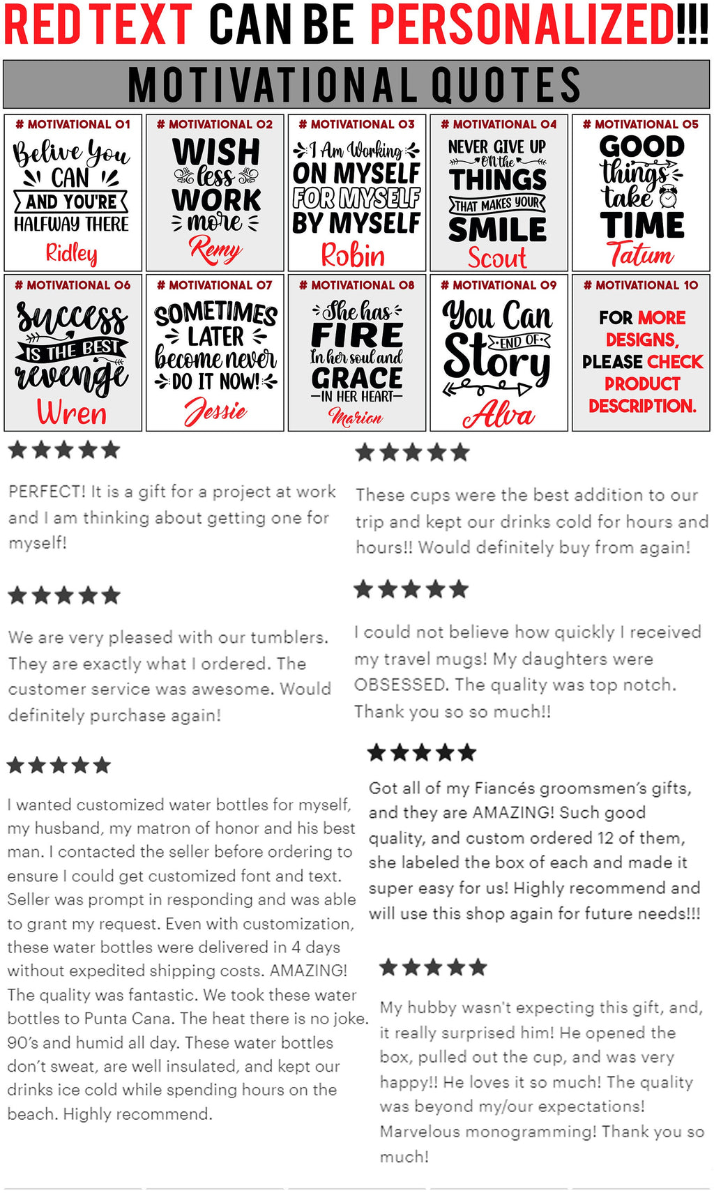 Engraving design ideas: motivational quotes