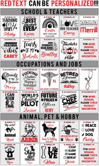 Engraving design ideas: school and teachers, occupations, animals and pets