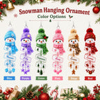 Color options chart for the snowman name ornament: Blue, Purple, Green, Pink, Beige and Red