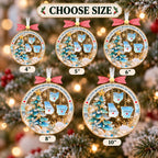 Size chart showing the state friendship ornament from 4 to 10 inches