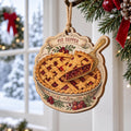 Vintage berry lattice pie wooden ornament with pie server and Pie Supper banner