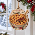Vintage berry lattice pie wooden ornament with pie server and Pie Supper banner